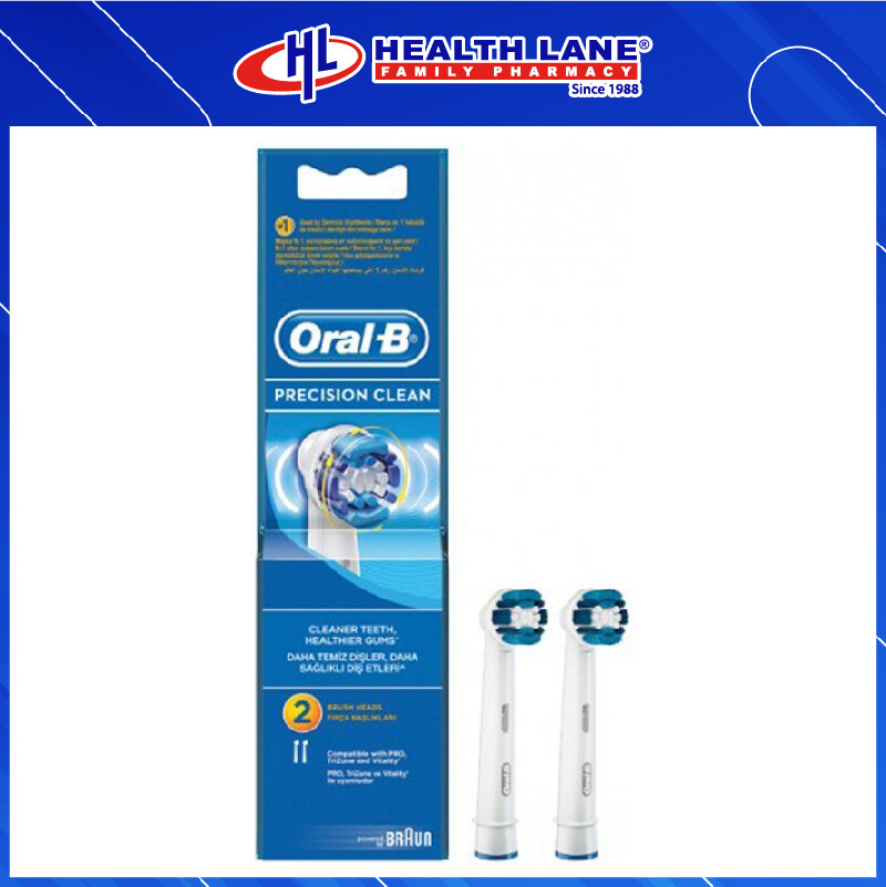 ORAL B PRECISION CLEAN EB20-2 ELECTRIC TOOTHBRUSH REPLACEMENT HEAD 2'S
